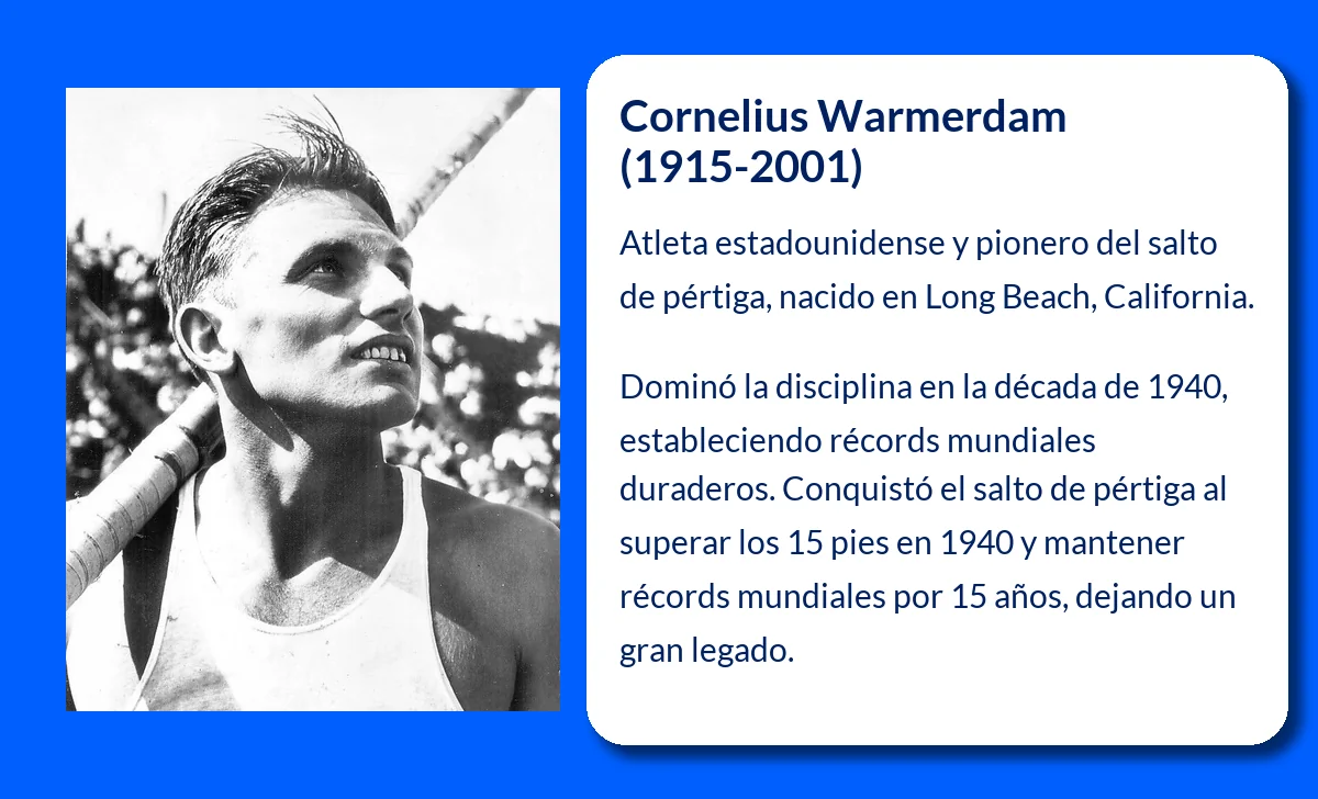 Cornelius Warmerdam (1915-VVVV): El dominador del salto de pértiga en la década de 1940