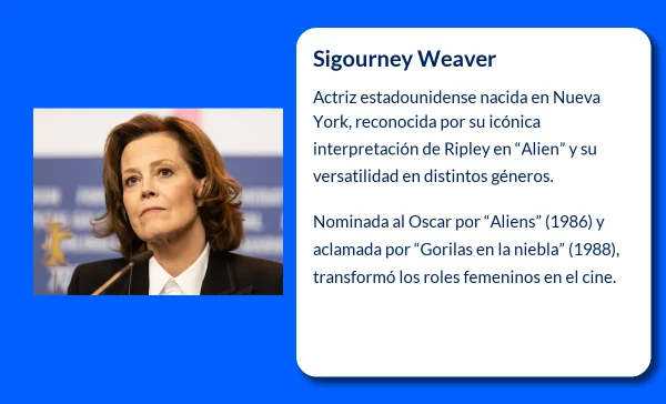 Sigourney Weaver (1949-VVVV). La icónica actriz que redefinió los papeles femeninos en el cine de ciencia ficción