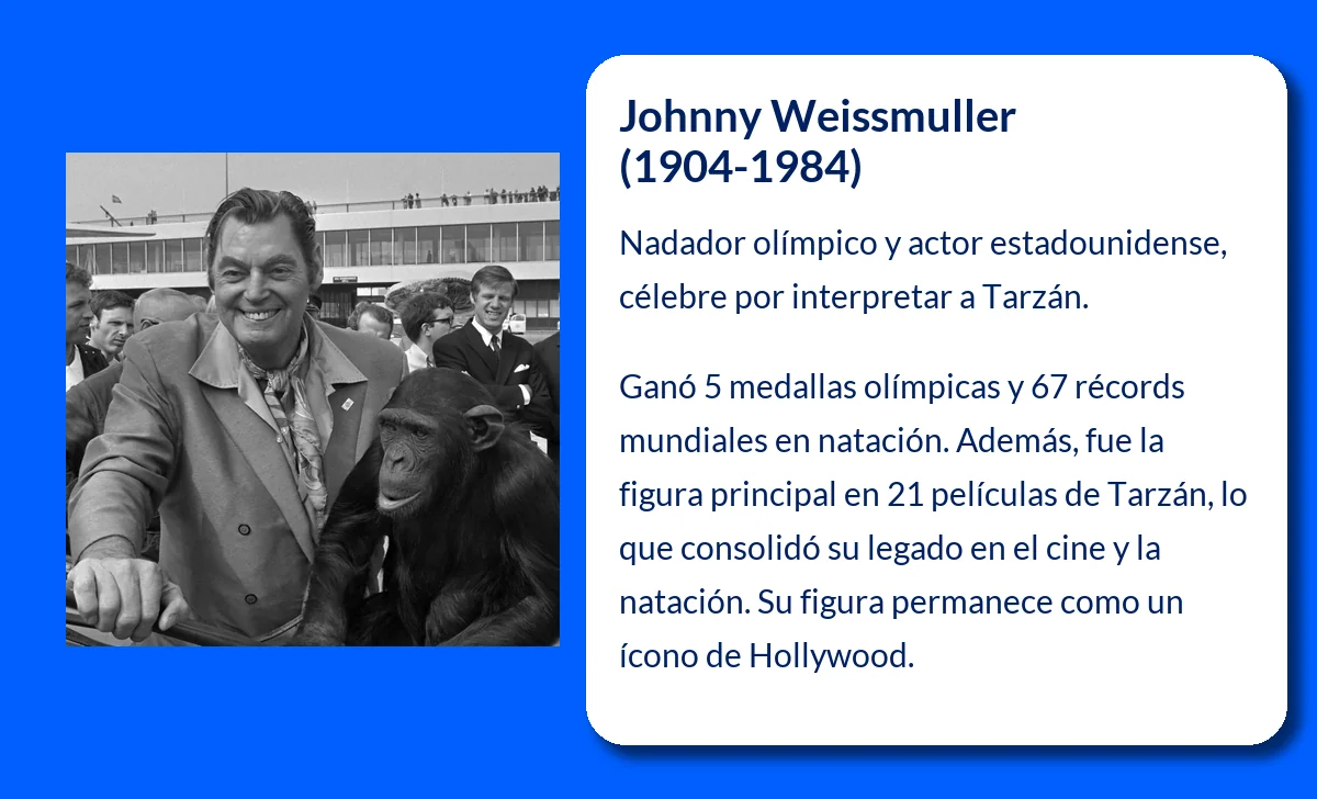 Johnny Weissmuller (1904-1984): El nadador olímpico que se convirtió en Tarzán