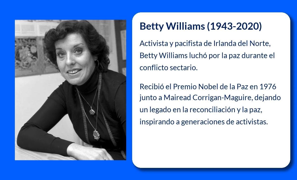 Betty Williams (1943-2020): La incansable luchadora por la paz en Irlanda del Norte