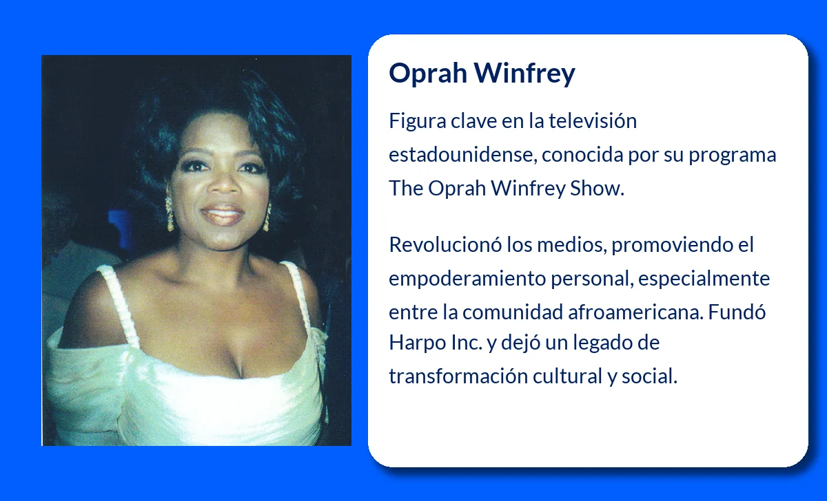 Oprah Winfrey (1954-VVVV): La reina de la televisión estadounidense y un ícono de superación personal