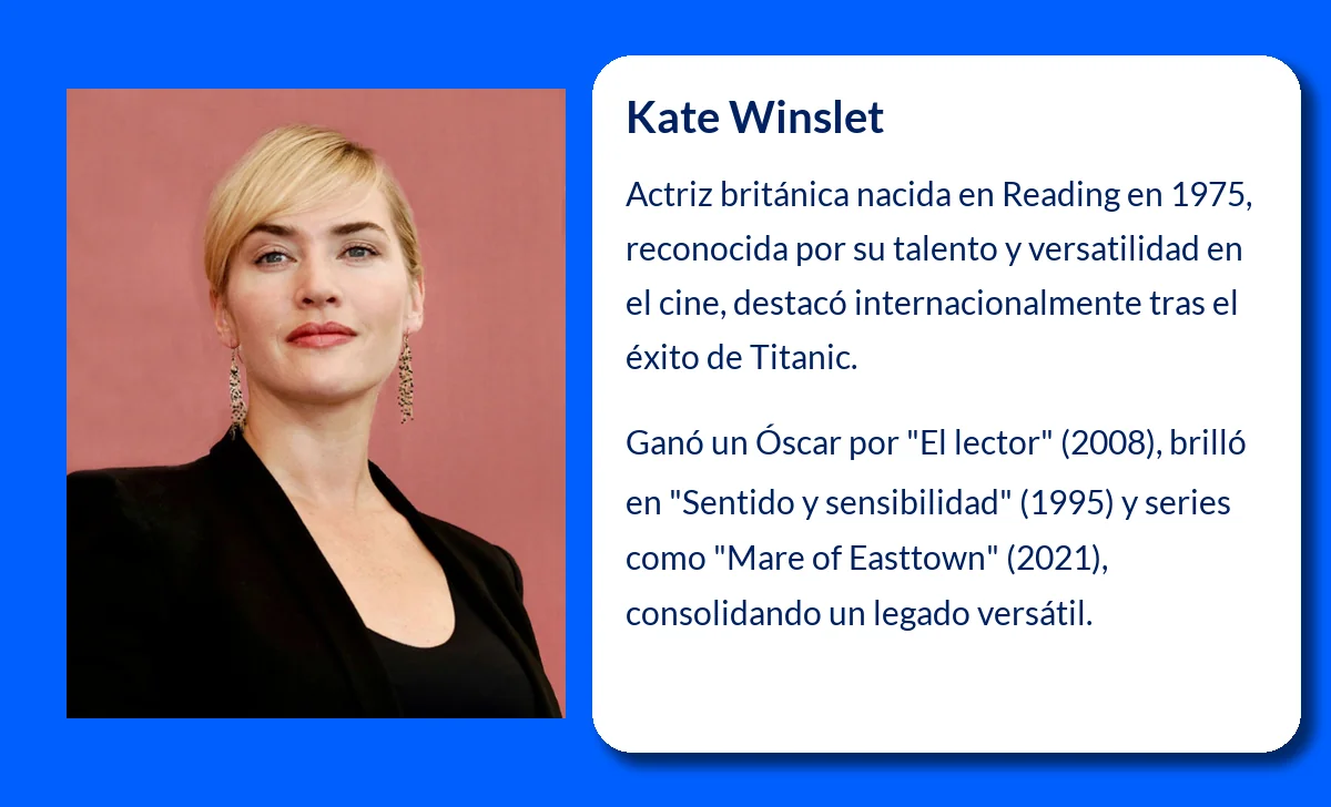 Kate Winslet (1975-VVVV): La actriz británica que conquistó Hollywood