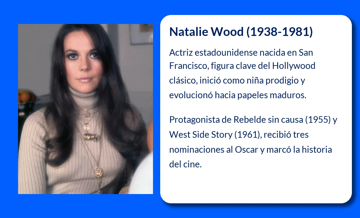 Natalie Wood (1938-1981): La estrella que brilló en el cine clásico de Hollywood