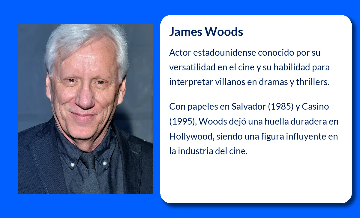 James Woods (1947-VVVV): El actor estadounidense que se destacó en papeles de villano y dramas intensos