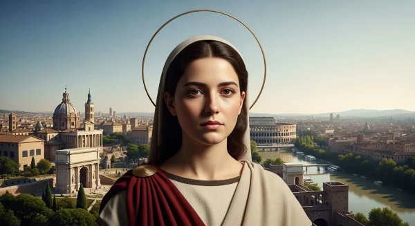 Benita  Santa  La Virgen de Zaragoza que encontró su martirio en Roma bajo Nerón