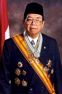 Retrato oficial de Abdurrahman Wahid, presidente de Indonesia entre 1999 y 2001